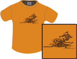 T-Shirt Motiv: Eisbachsurfer